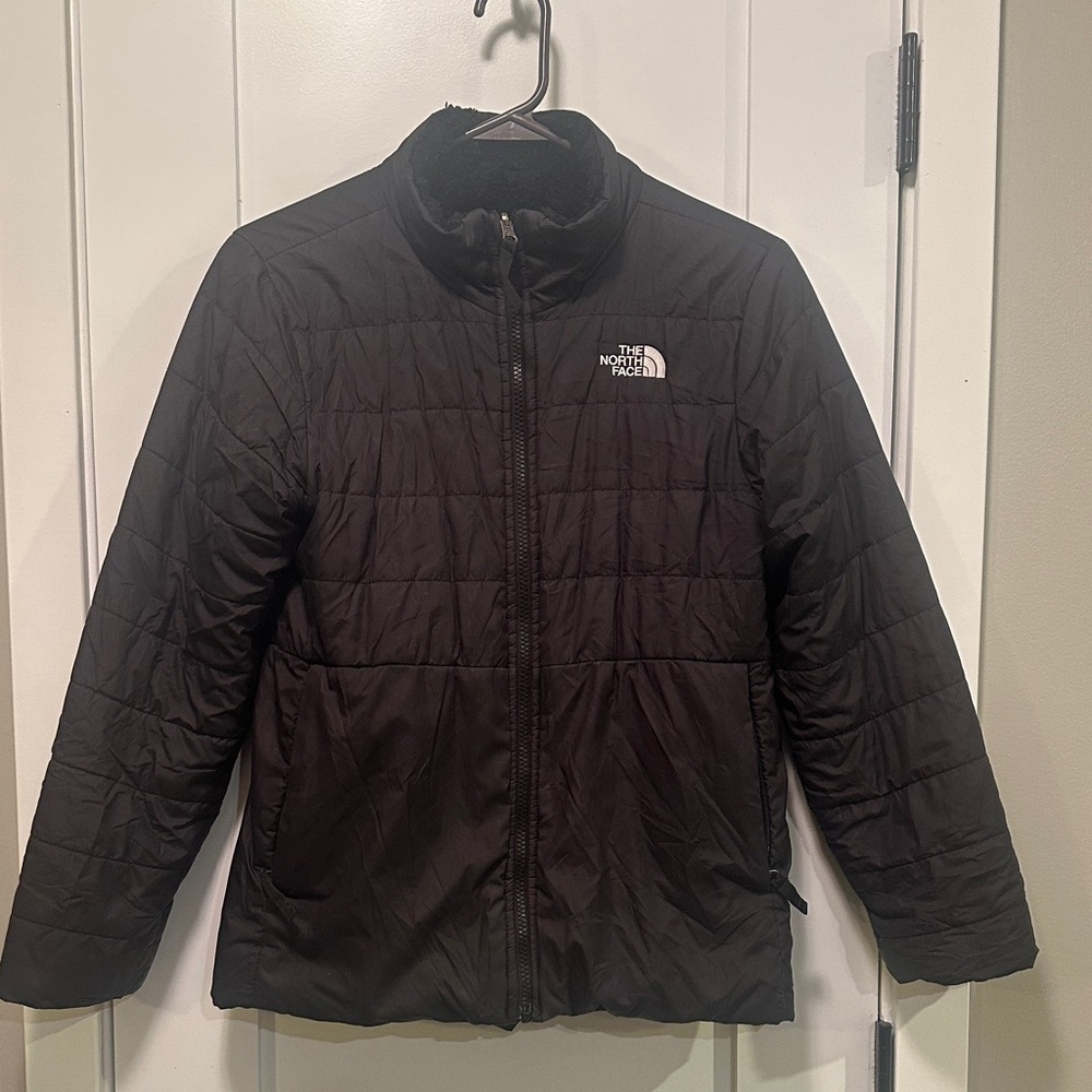 The North Face Girls Reversible Quilted Jacket Black Size 14/16